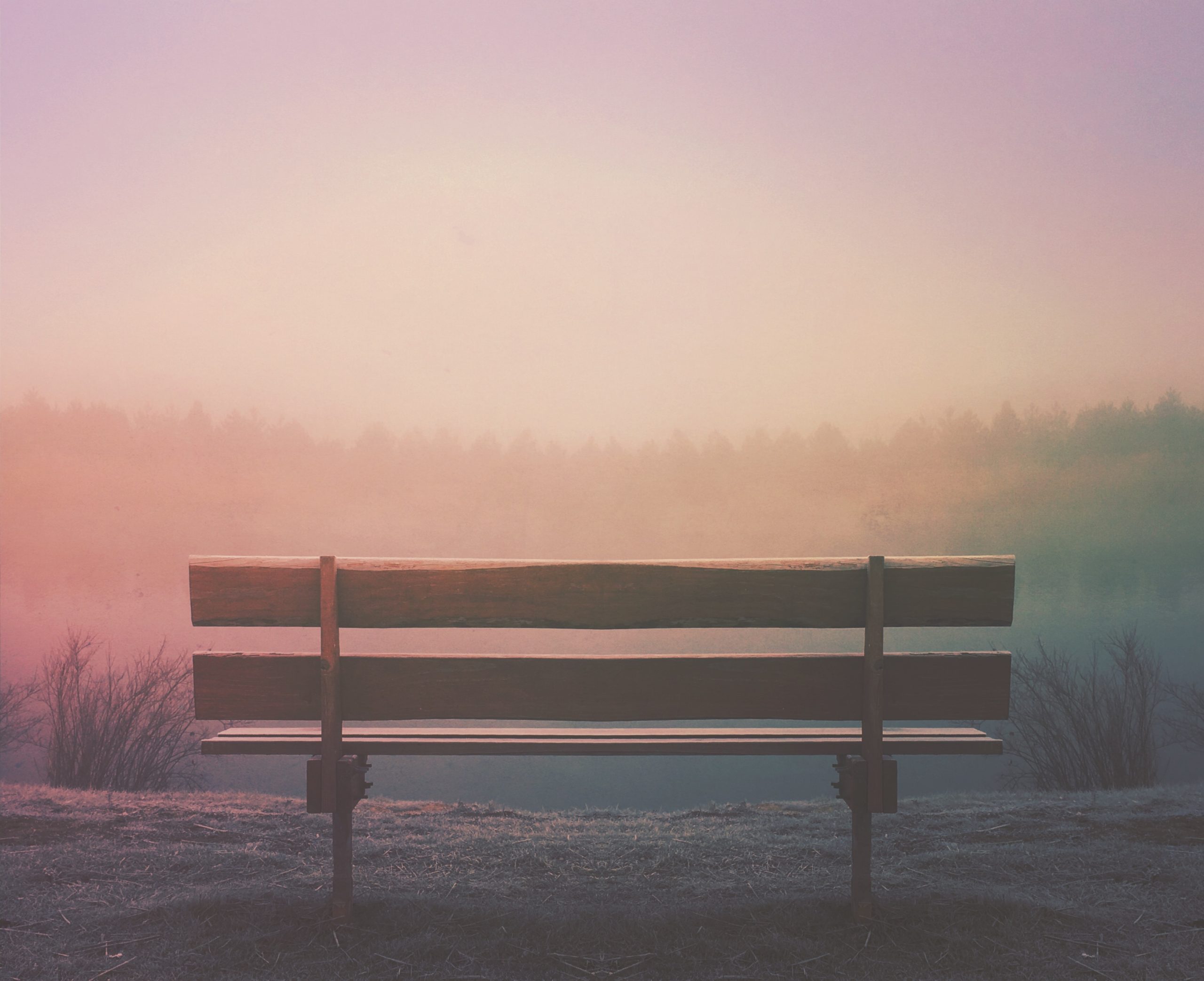 park bench at dusk